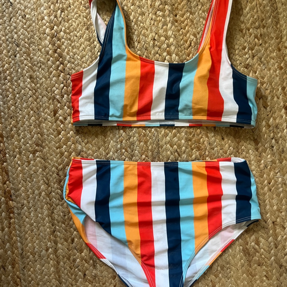 Colorful Striped Kids Swim Set